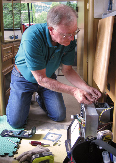 Mike replacing the relay